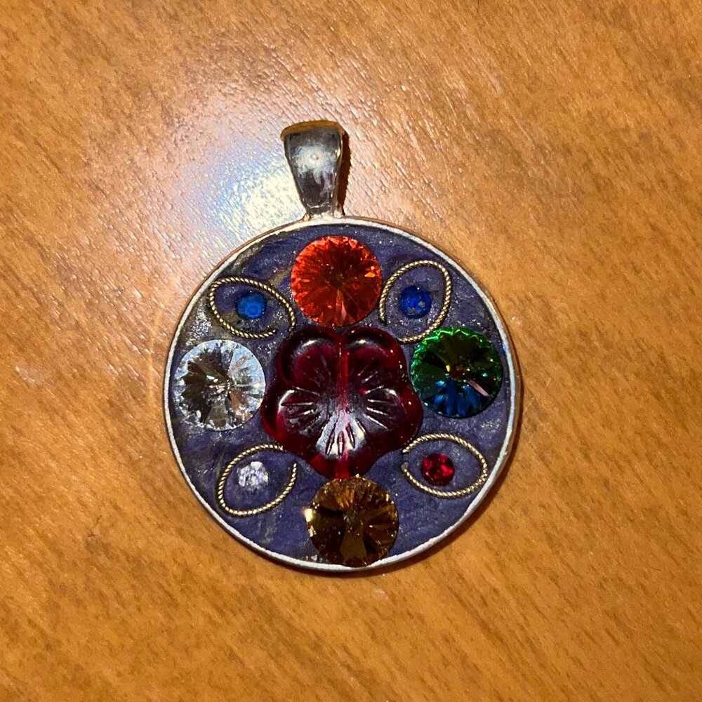 Colorful gemstone necklace pendant 🌈